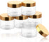 SATINIOR 6 Pack 2 oz Plastic Jars Containers with Lids Wide-mouth Refillable Leakproof Reusable Round Empty Jars for Travel Cosmetic Dry Food Spic...